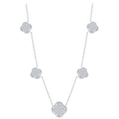 Collier trèfle en diamants 18 carats