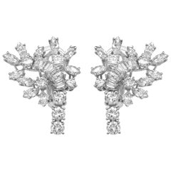 18 Karat Cluster Diamond Earrings