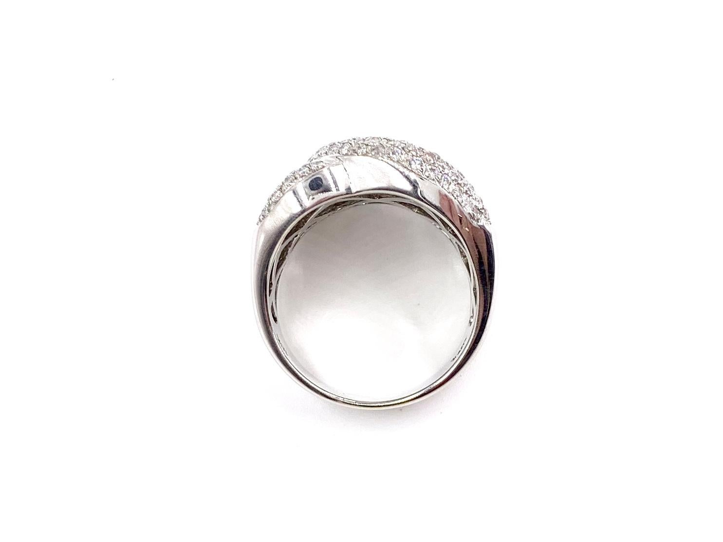 18 Karat Cognac and White Diamond Wide Ring For Sale 1