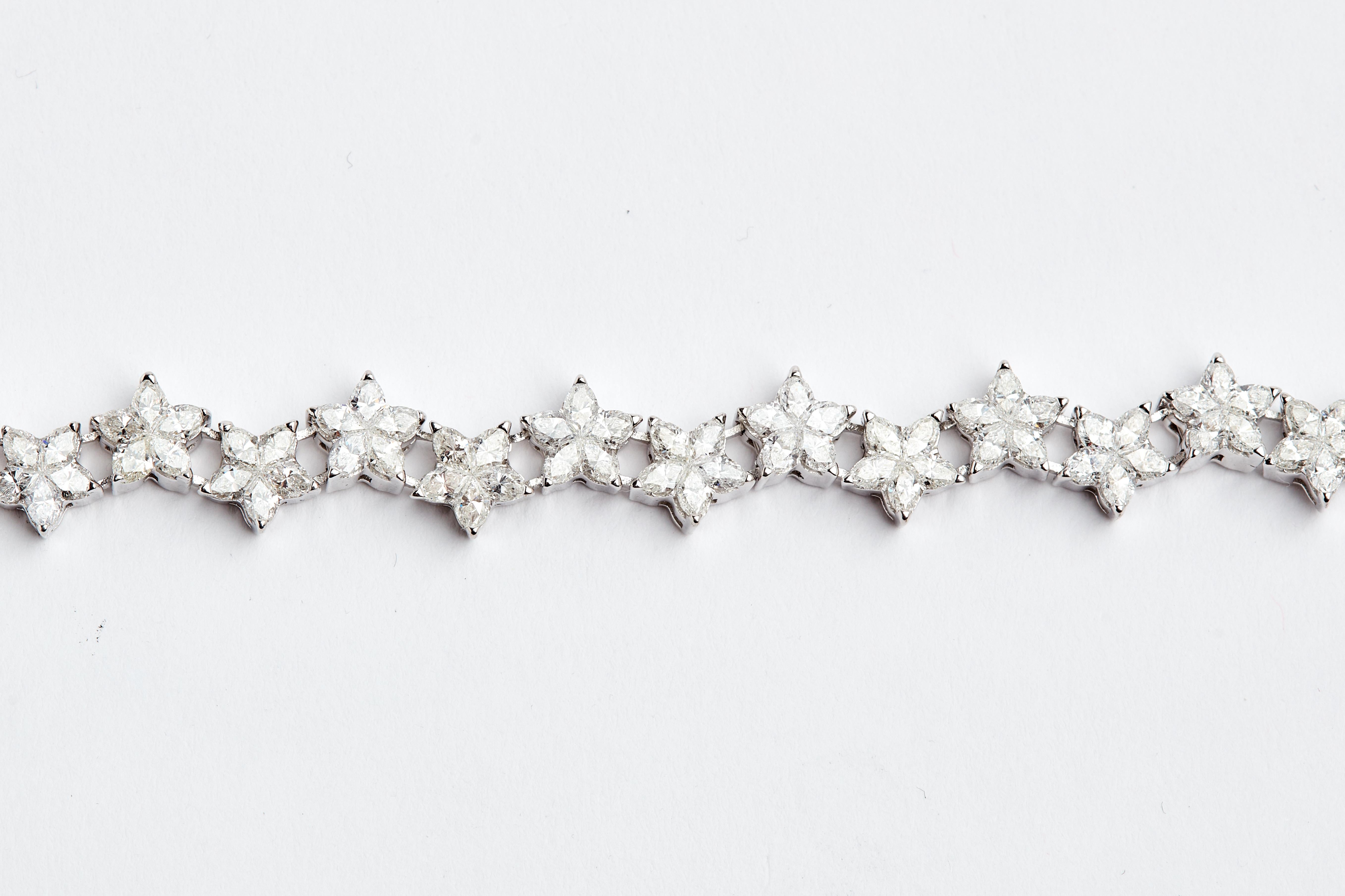 18 Karat Custom Cut Diamond Star Bracelet 1