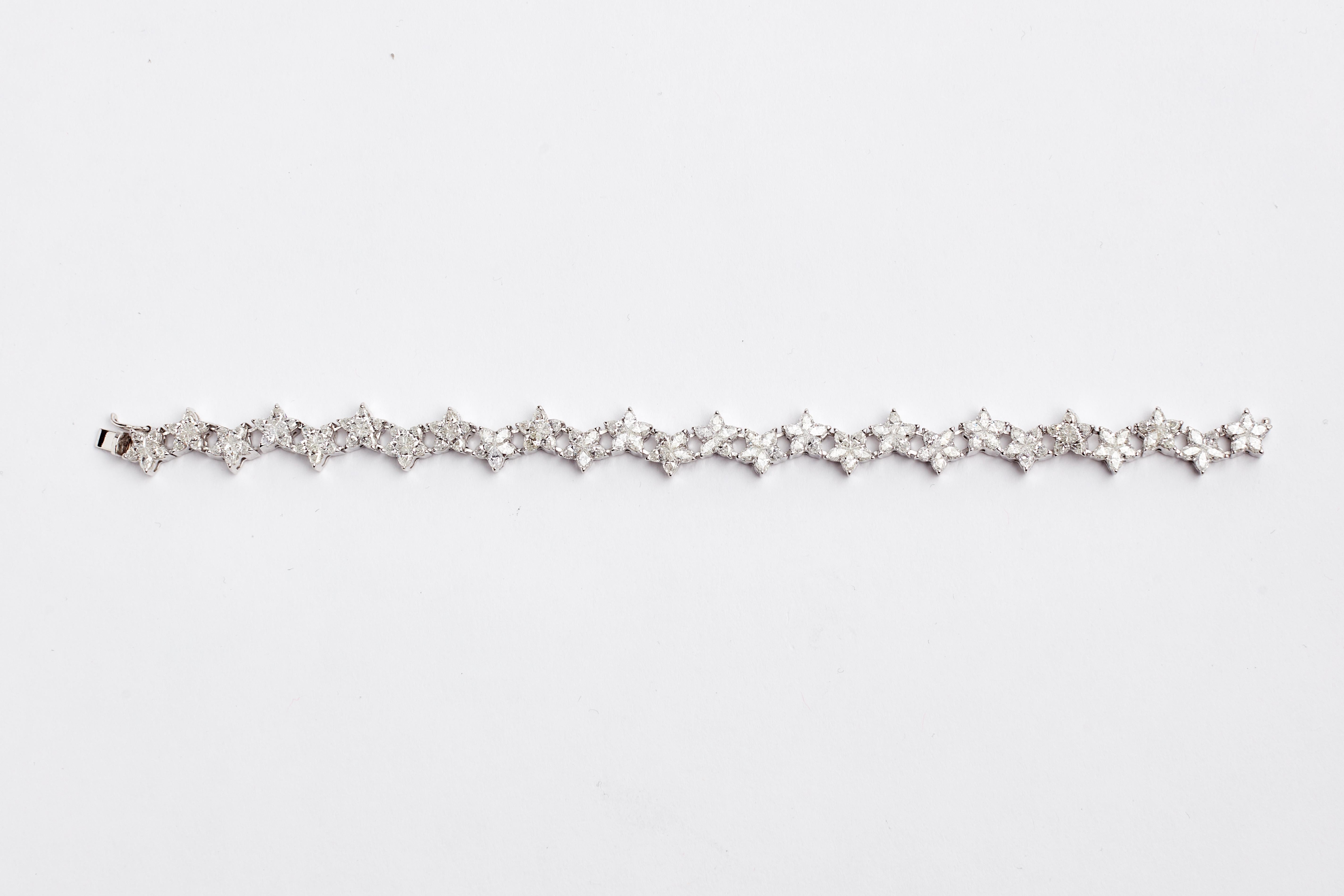 18 Karat Custom Cut Diamond Star Bracelet 3