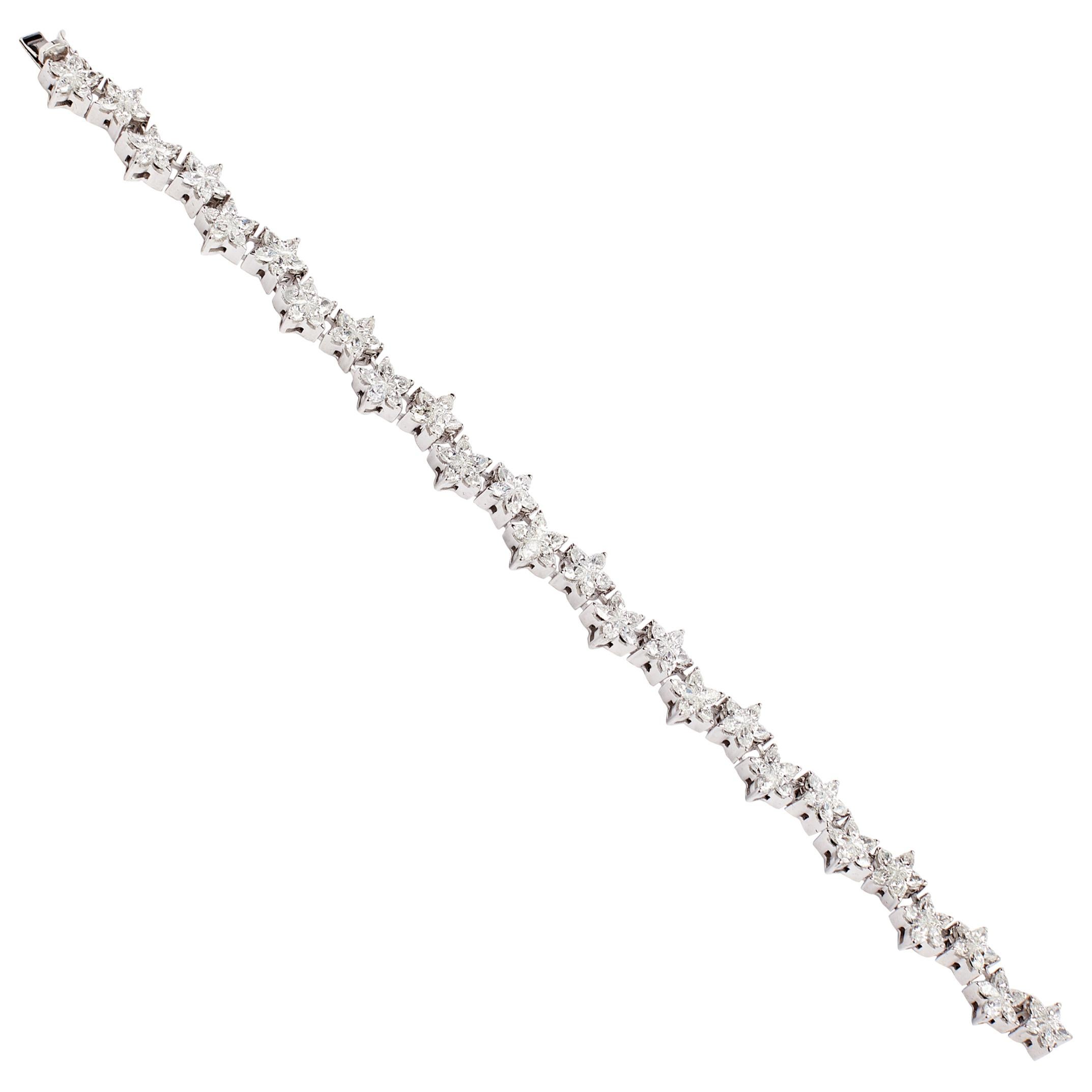 18 Karat Custom Cut Diamond Star Bracelet