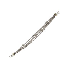 18 Karat David Yurman Diamond Bracelet Yellow Gold Sterling Silver 1.32 Carat