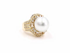 18 Karat Diamond and South Sea Pearl Ring