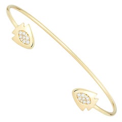 18 Karat Diamond Arrowhead Bangle