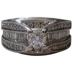 18 Karat Diamond Art Deco Style Pyramid Ring
