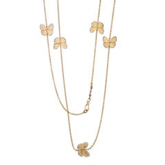 18 Karat Diamond Asterope Migration Butterfly Long Chain Necklace