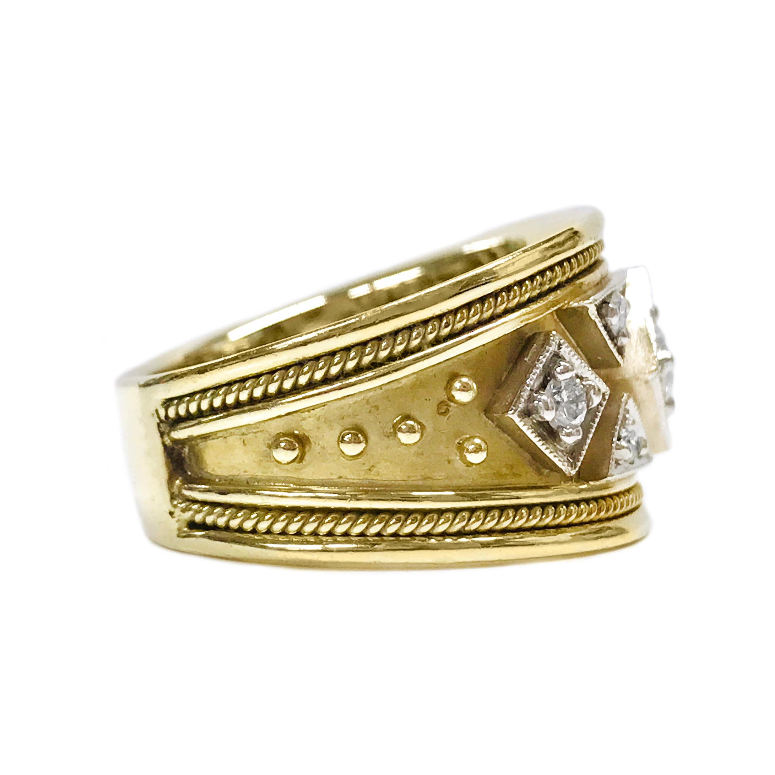 Contemporary 18 Karat Diamond Band Ring