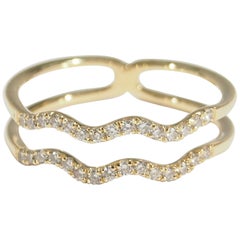 18 Karat Diamond Band Ring Yellow Gold Thin 0.25 Carat