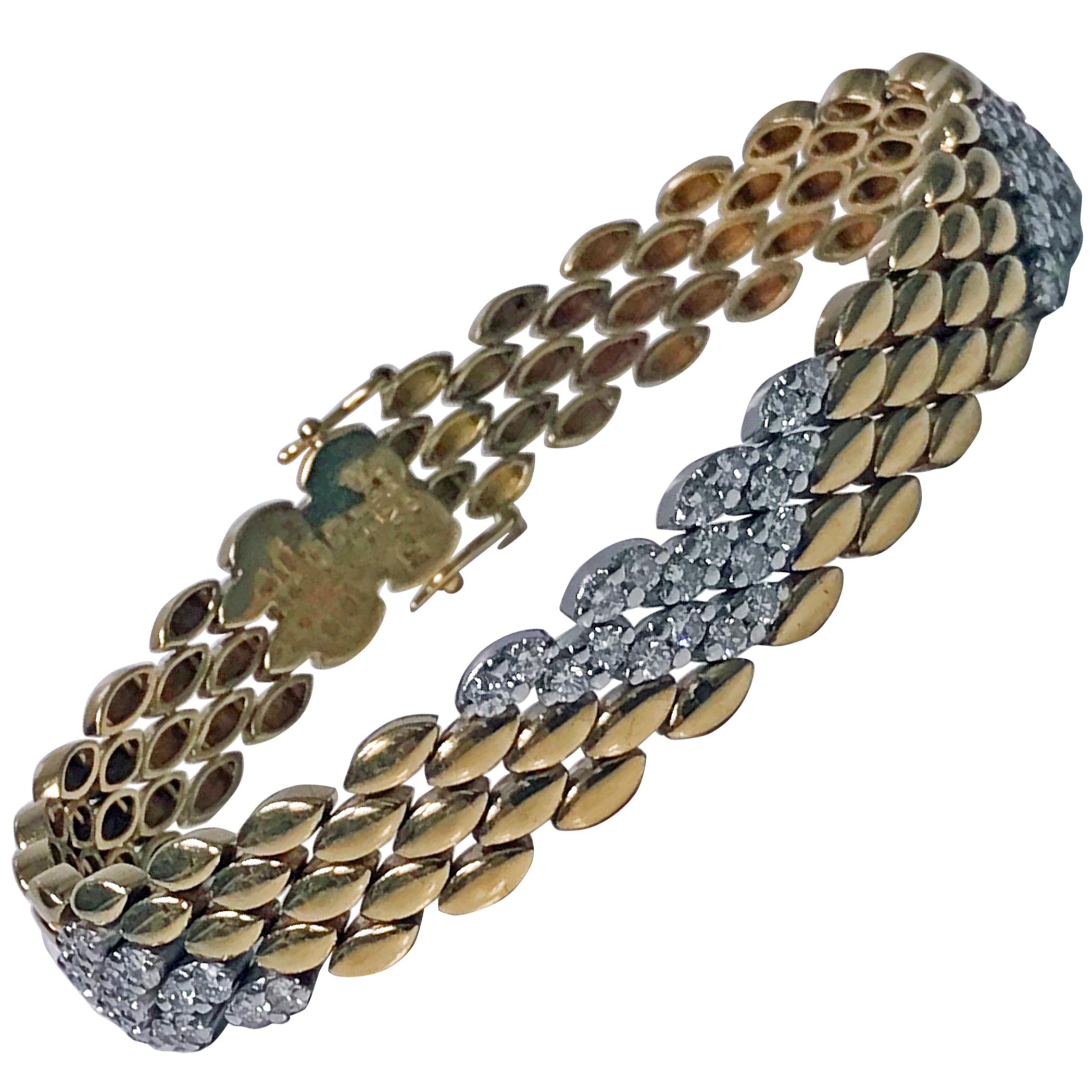 18 Karat Diamond Bracelet, 20th Century