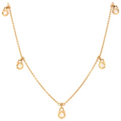 18 Karat Diamond by The Yard Necklace with Dangles Yellow Gold