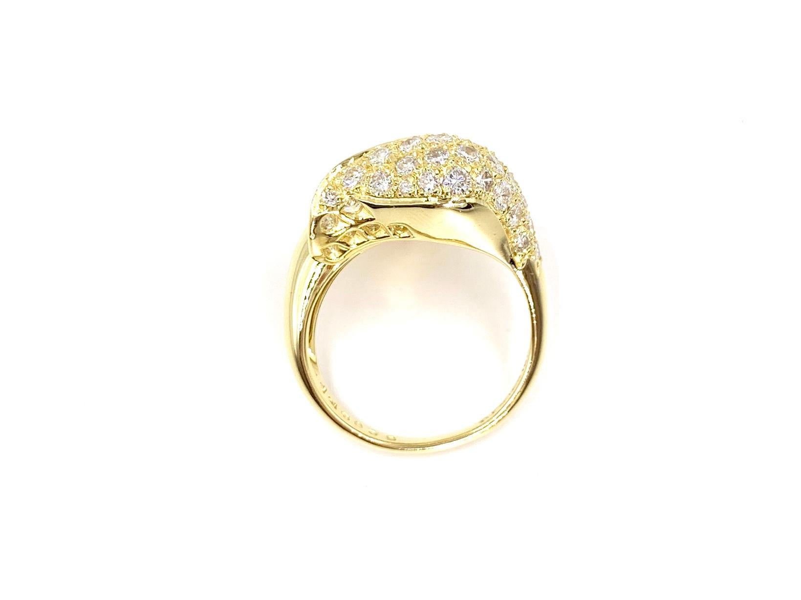 Round Cut 18 Karat Diamond Calla Lily Flower Ring For Sale