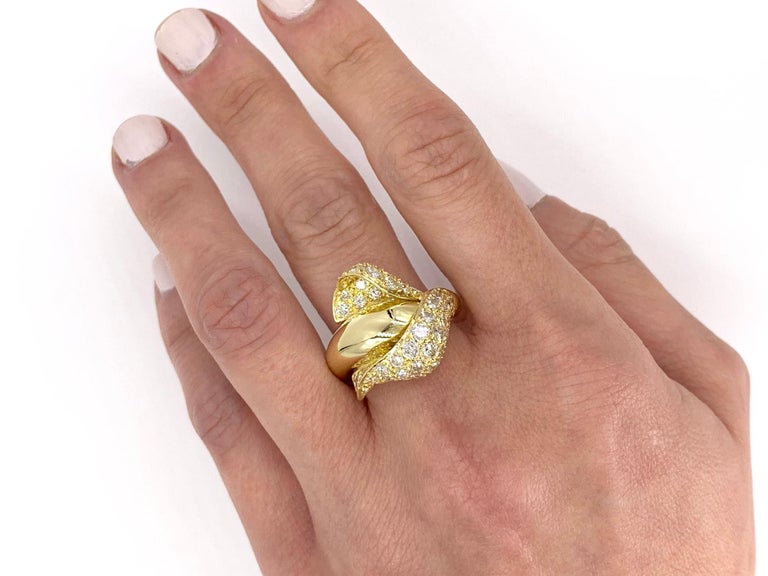 18 Karat Diamond Calla Lily Flower Ring For Sale at 1stDibs calla
