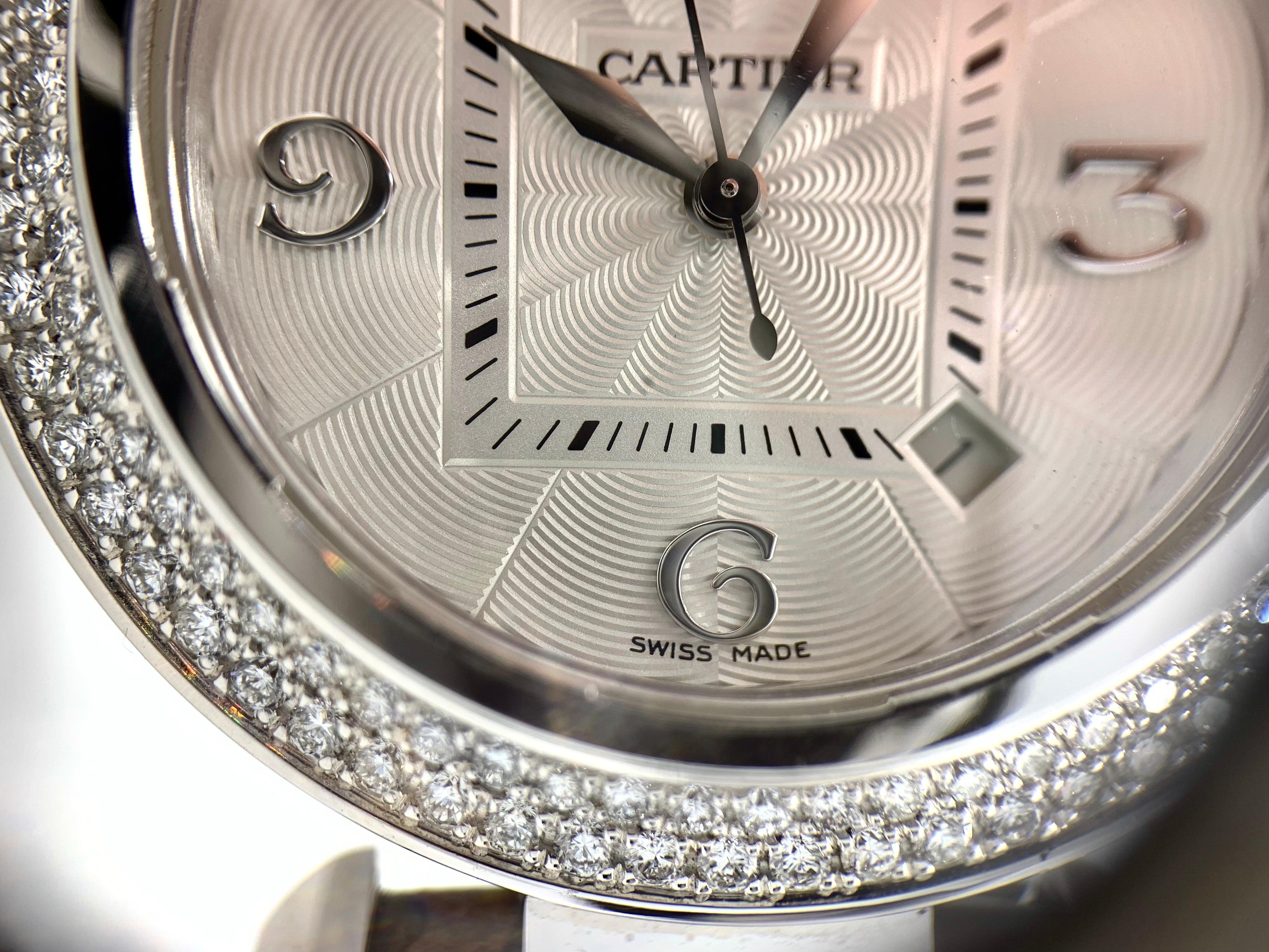 18 Karat and Diamond Cartier Pasha Watch WJ111451 For Sale 5
