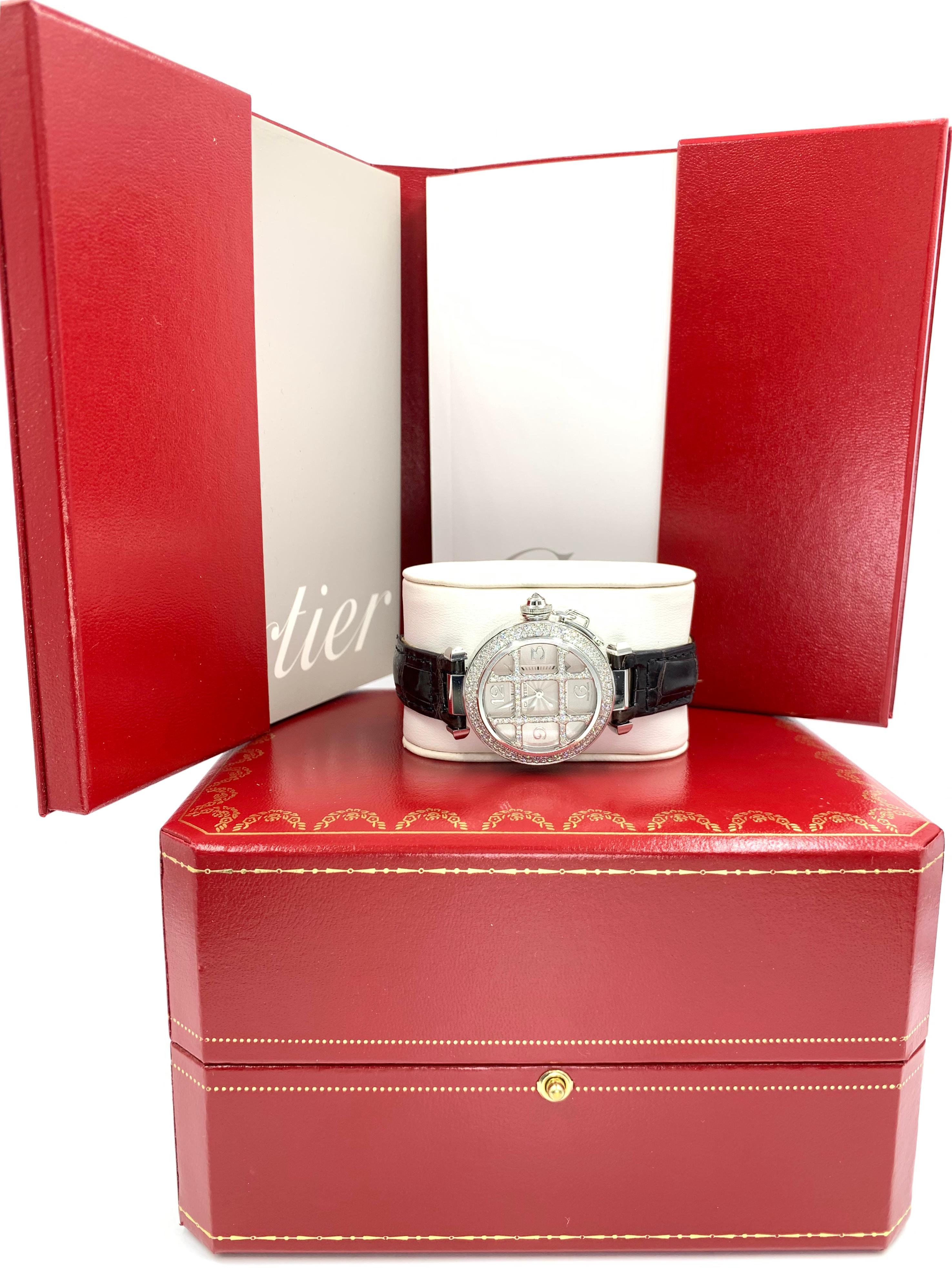 18 Karat and Diamond Cartier Pasha Watch WJ111451 For Sale 10