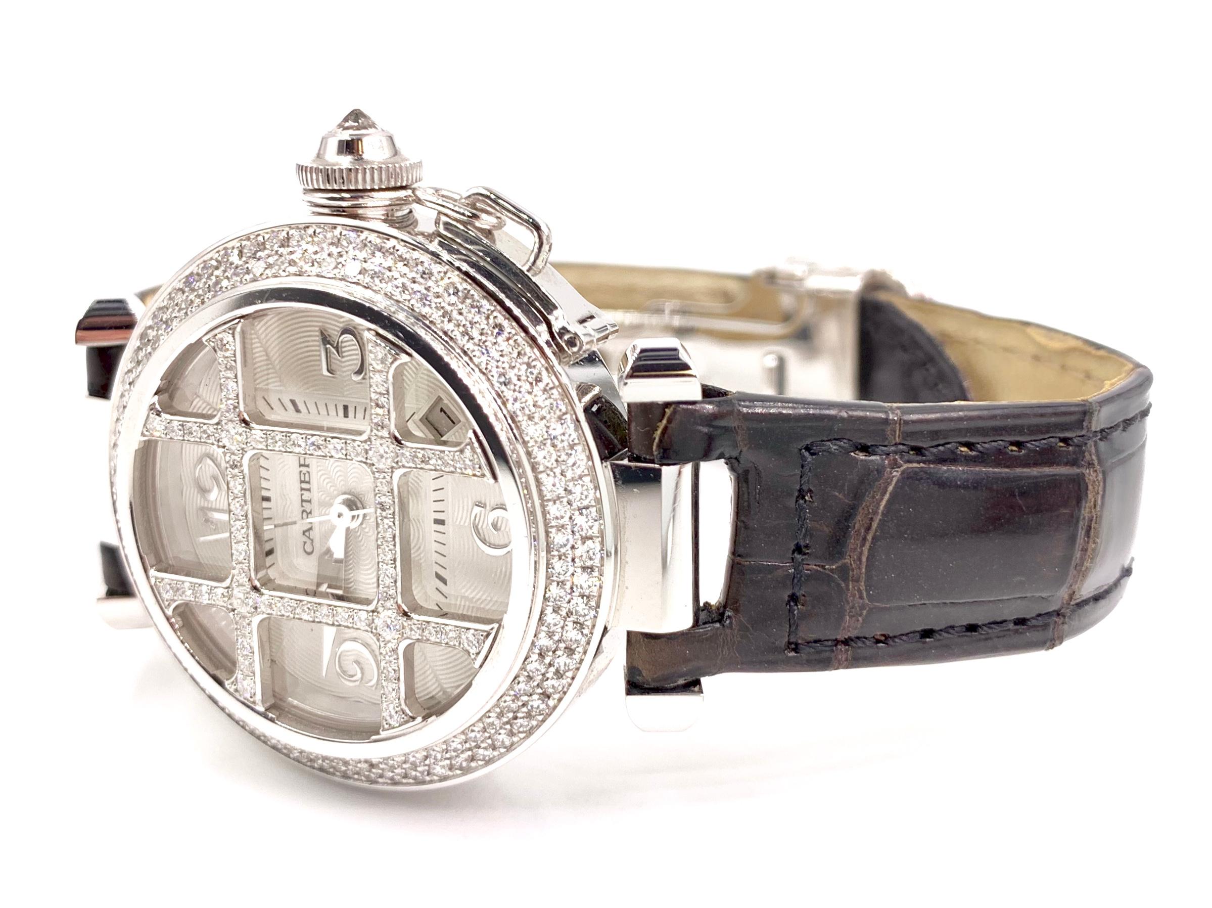 Women's or Men's 18 Karat and Diamond Cartier Pasha Watch WJ111451 For Sale