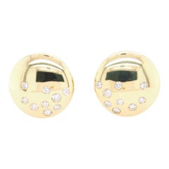 18 Karat Diamond Circle Earrings Yellow Gold 1.36 Carat