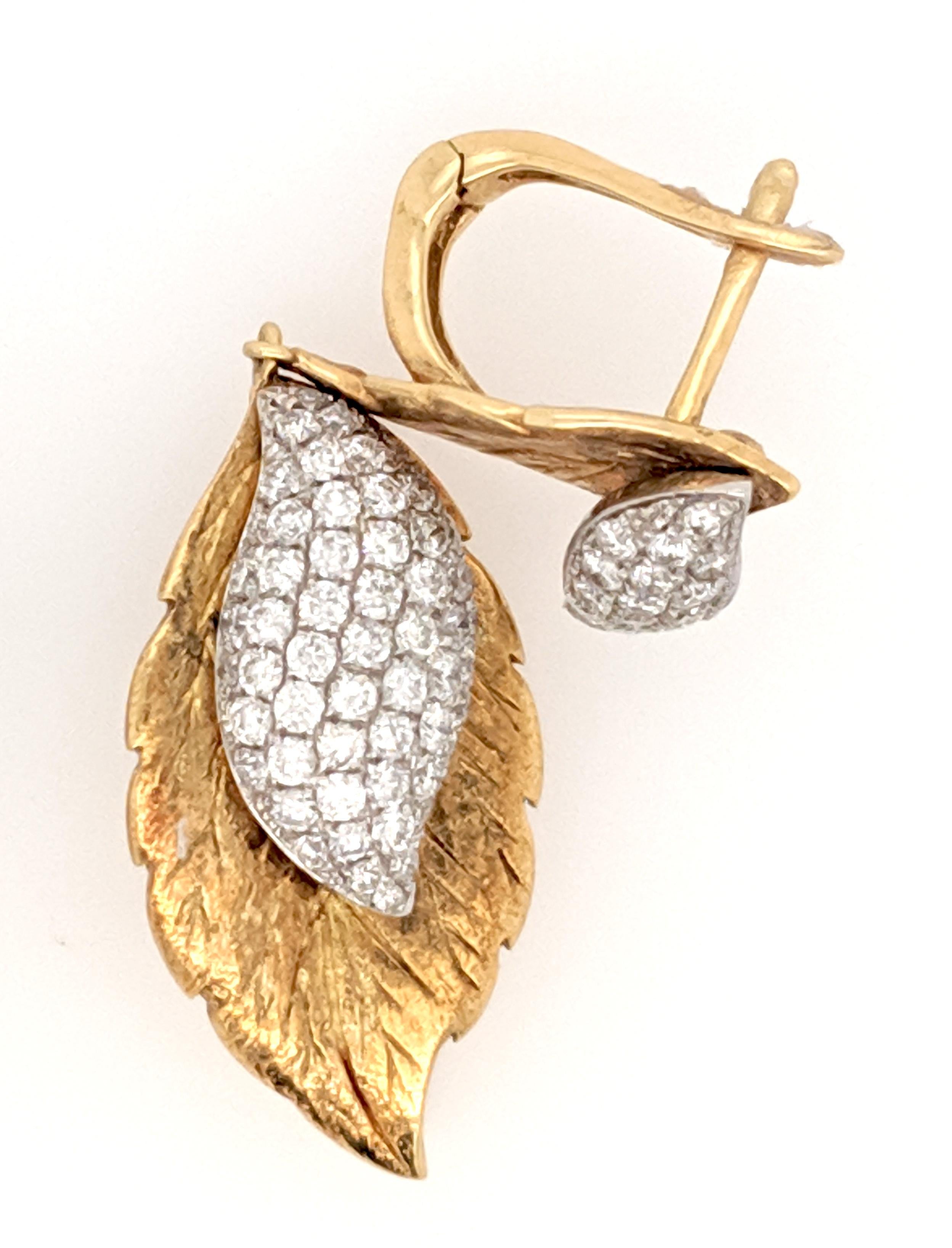 gold leaf shaped earrings