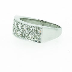 18 Karat Diamond Double Row Eternity Wedding Band Ring