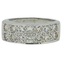 18 Karat Diamond Double Row Eternity Wedding Band Ring