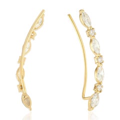 18 Karat Diamond Ear Climbers Earrings