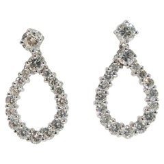 18 Karat Diamond Earrings Tear Drop White Gold 2.84 Carat 18 Karat Diamond Earrings Tear Drop White Gold 2.84 Carat