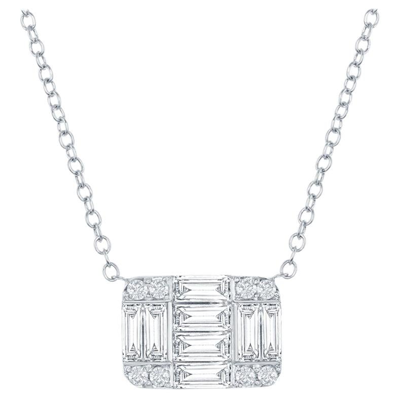 18 Karat Diamond Emerald Cut Pendant 2 Carat For Sale