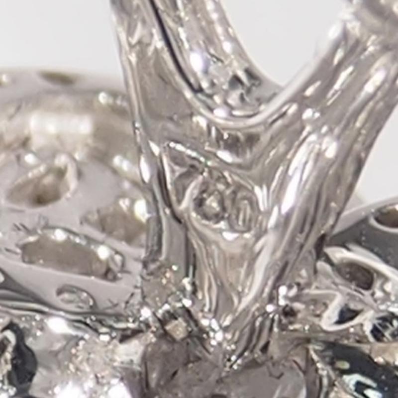 18 Karat Diamond Flower Cluster Earrings White Gold Omega Back In Good Condition In Boca Raton, FL