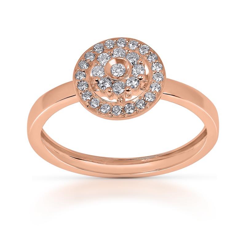 For Sale:  18 Karat Diamond Flower Pink Gold Ring with Vs-Gh Diamonds 2