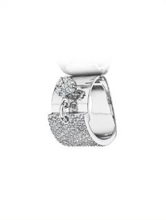 18 Karat Diamond Flower White Gold Ring with Vs Gh Diamonds