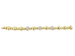 18 Karat Diamond Heart Link Bracelet by Sal Praschnik
