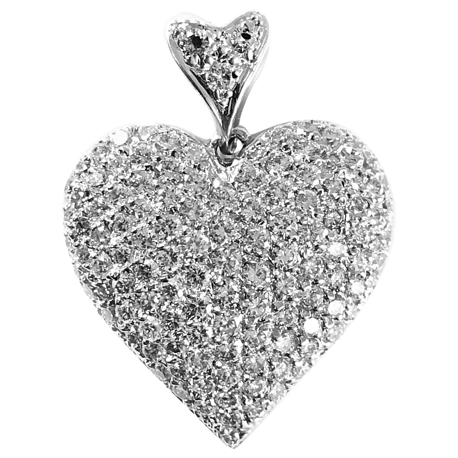 18 Karat Diamond Heart Pendant