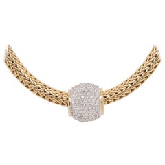 18 Karat Diamond John Hardy Necklace Yellow Gold Slide Pendant