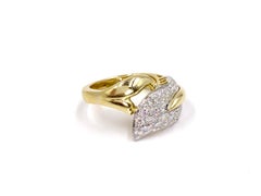 18 Karat Diamond Leaf Ring