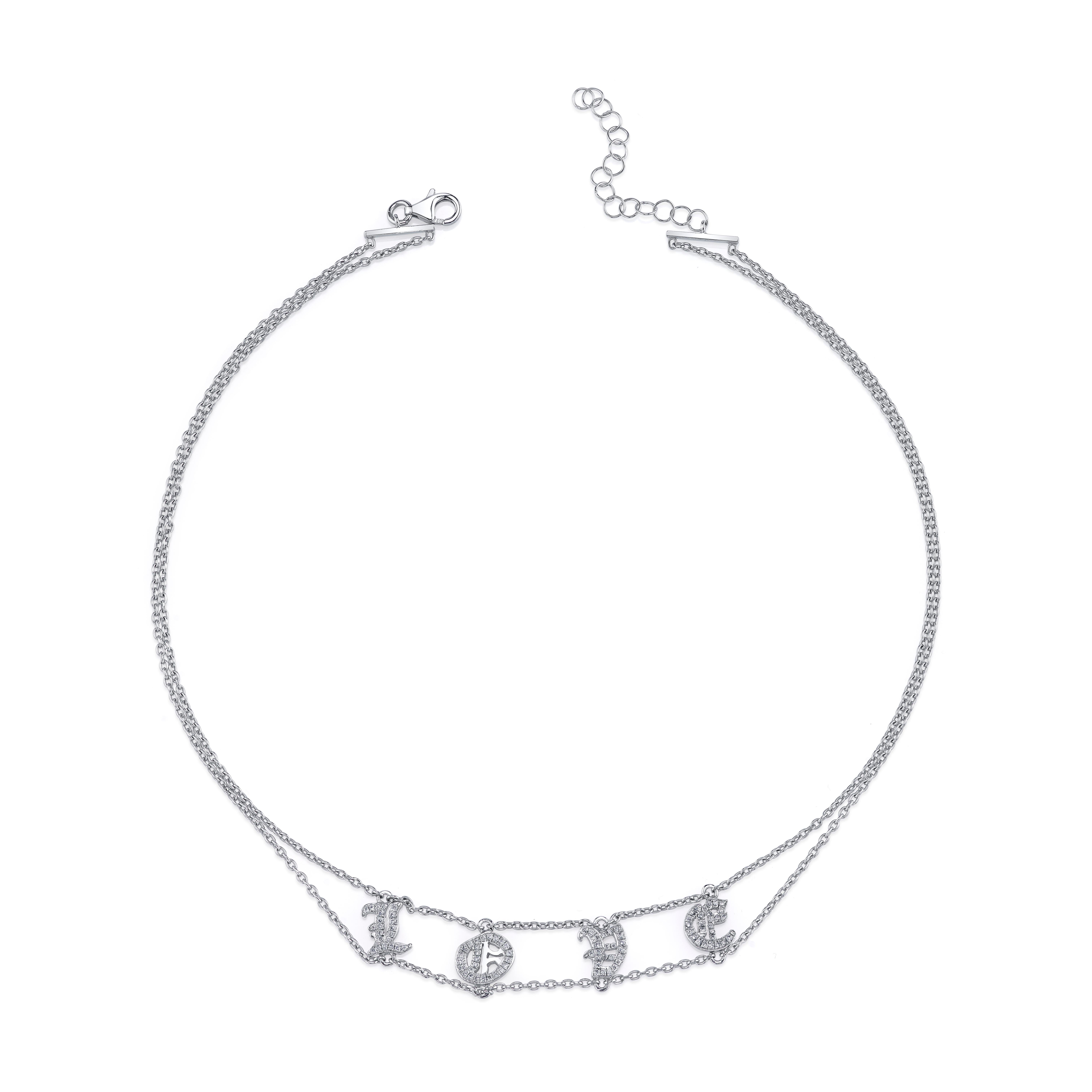18 Karat Diamond Love Choker Necklace
