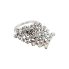 18 Karat Diamond Mesh Cocktail Ring