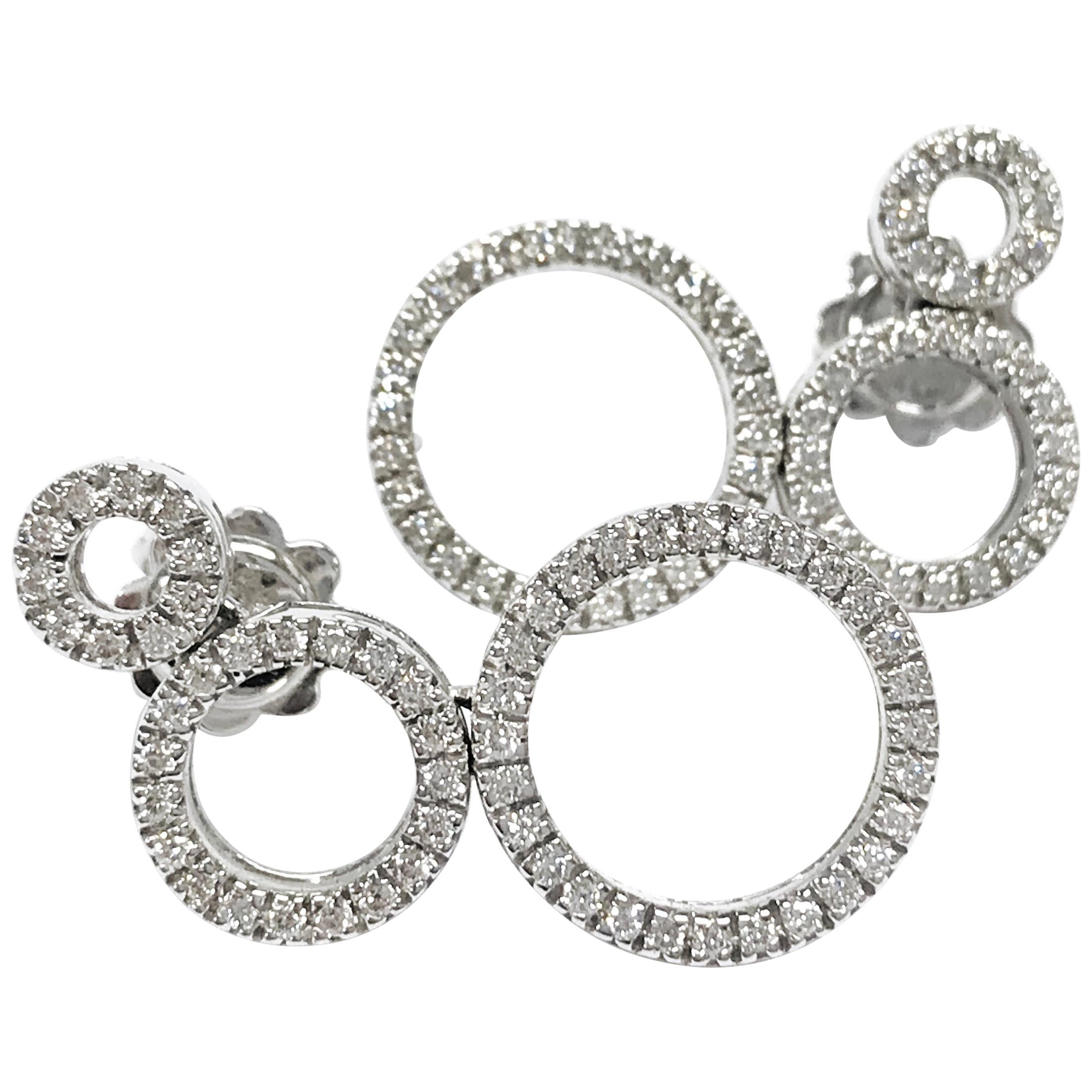 18 Karat Diamond Multi-Circle Earrings