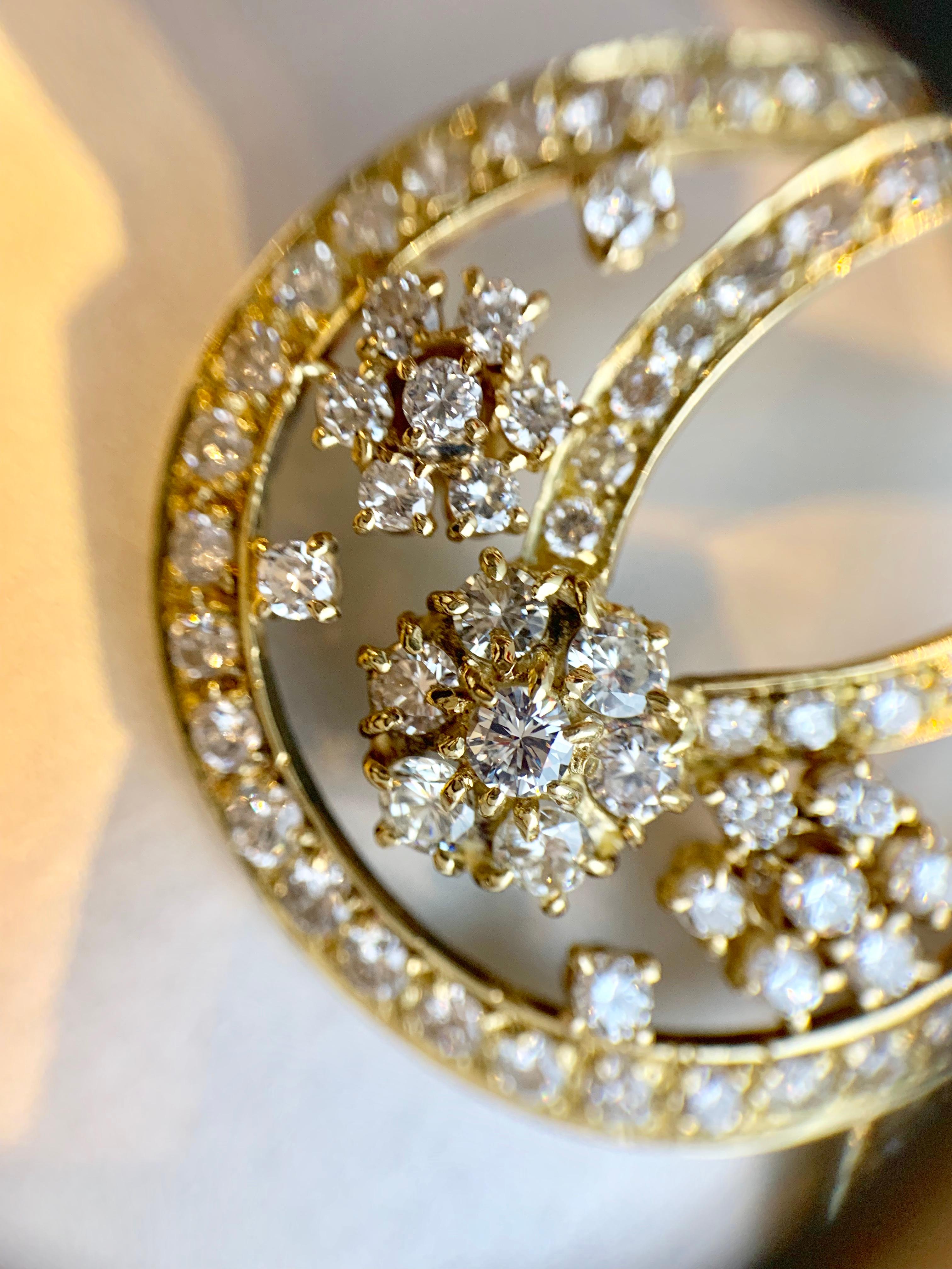 18 Karat Diamond Open Chandelier Drop Earrings For Sale 3