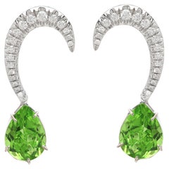 18 Karat Diamond Peridot Earring orecchini rimovibili e intercambiabili Dangle Orecchini curvi