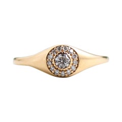 18 Karat Diamond Signet Ring, Engagement Ring
