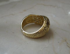18 Karat Diamond Snake-Skin Dome Ring
