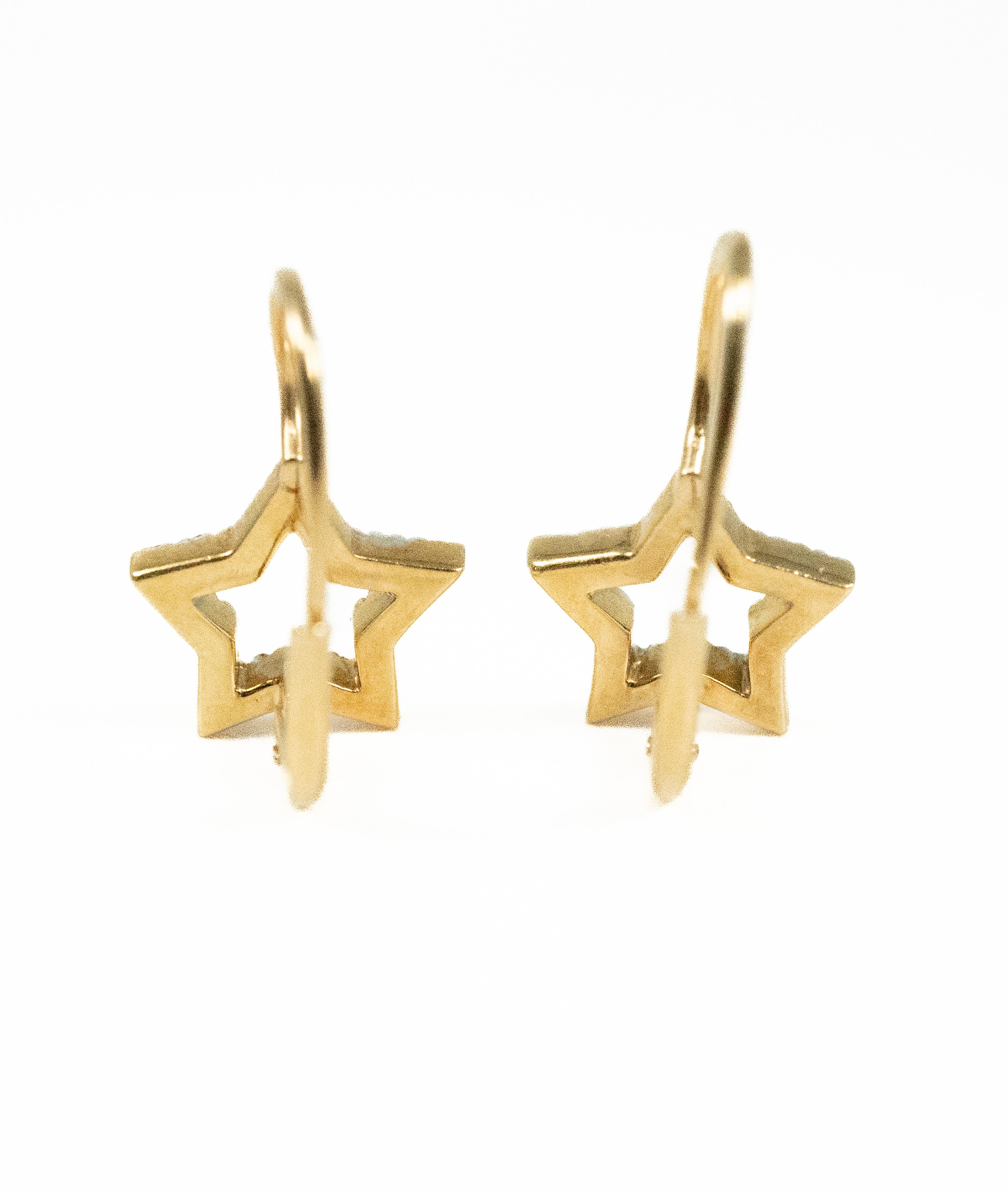 diamond star dangle earrings