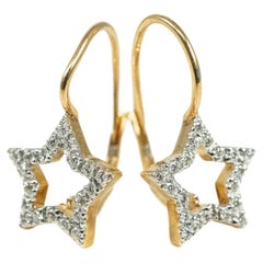 18 Karat Diamond Star Earrings