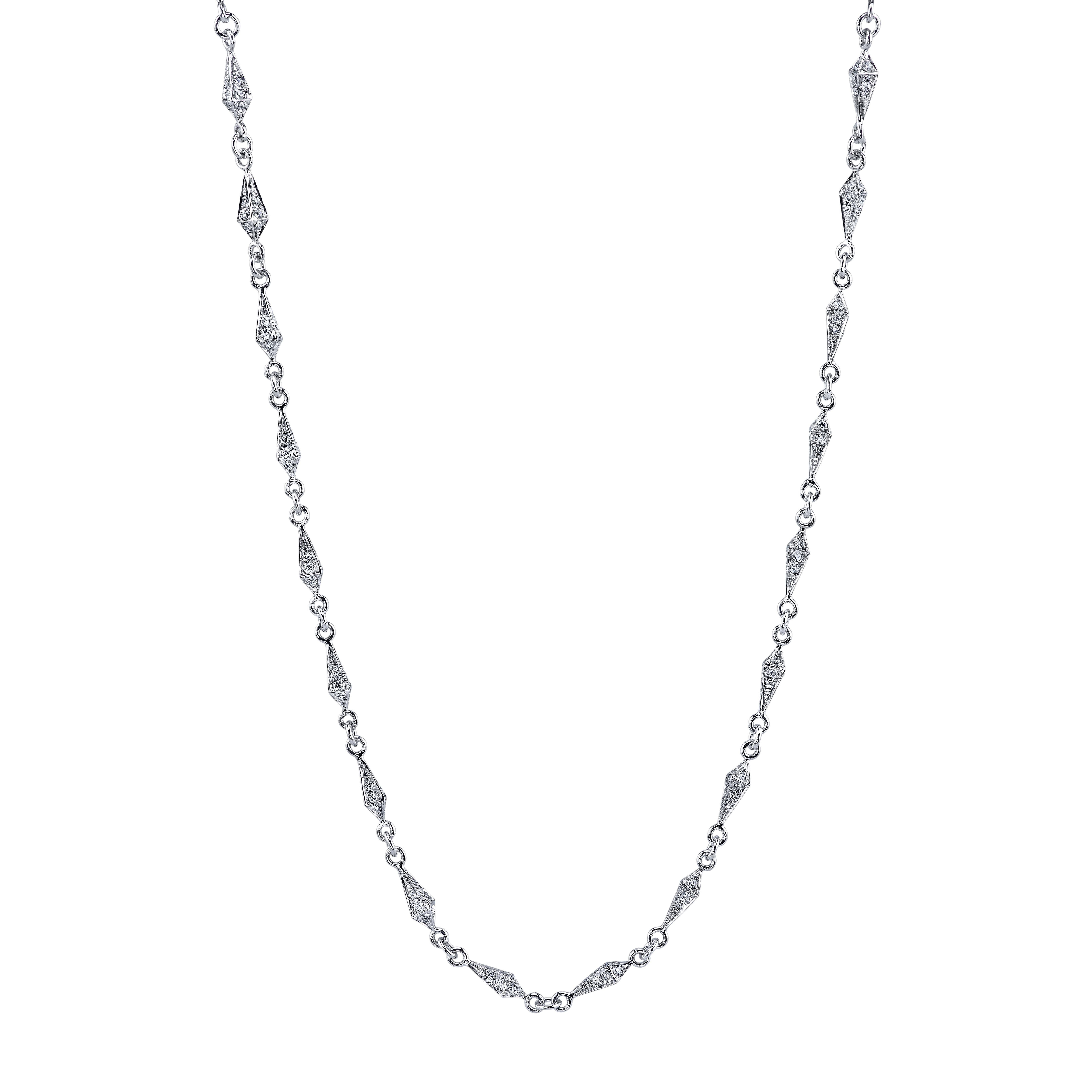 18 Karat Diamond Stardust Chain Choker Necklace