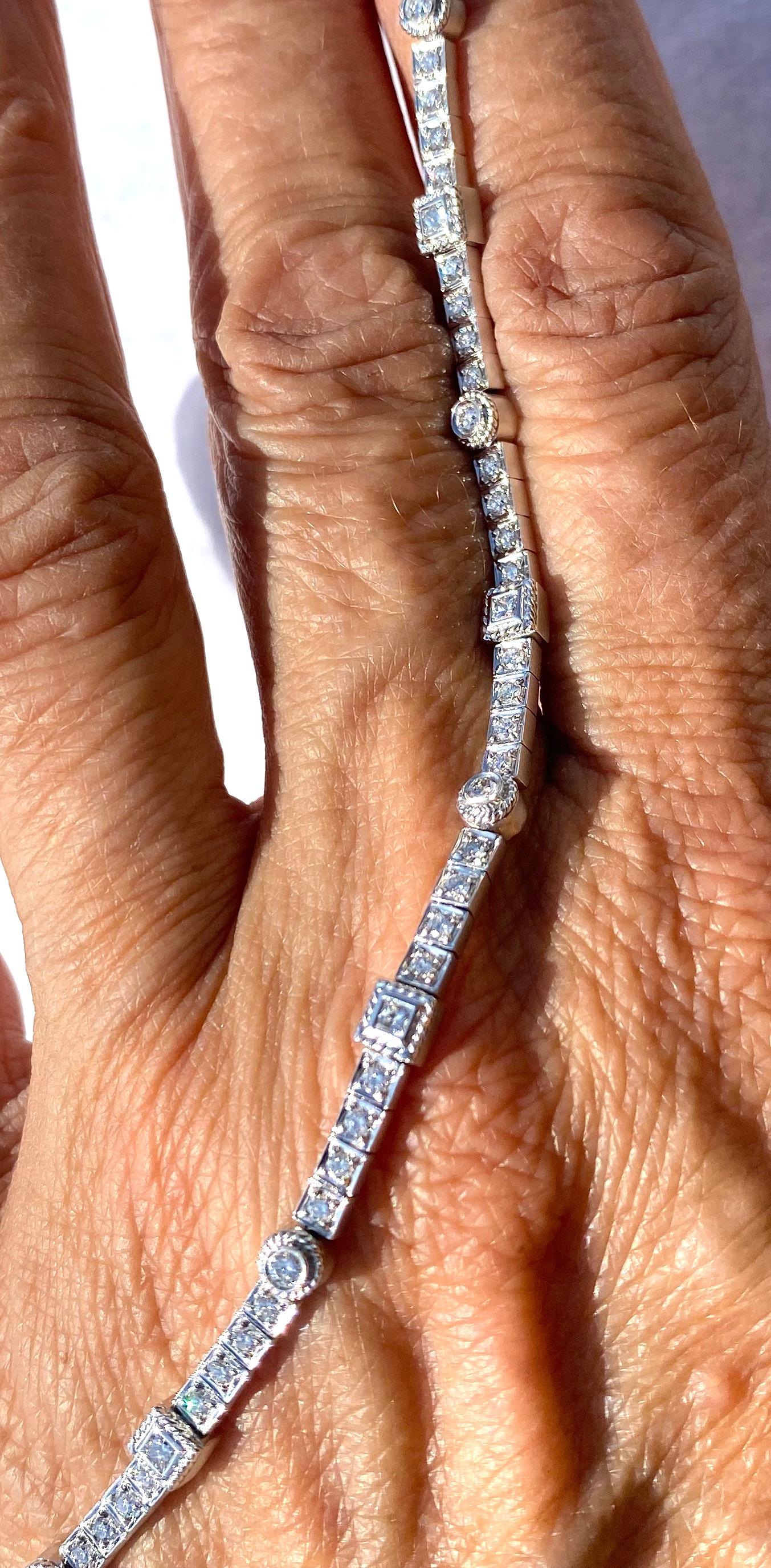 60 carat total weight white diamond tennis bracelet cvd hpht
