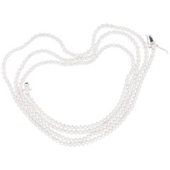 18 Karat Diamond Tennis Necklace White Gold 6.02 Carat