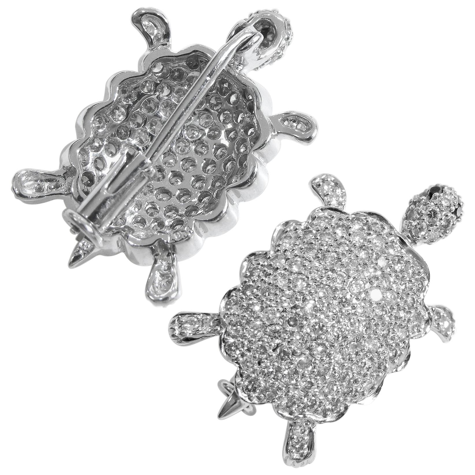 18 Karat Diamond Turtle Brooch Ladies