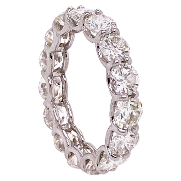 18 Karat Diamond U-Shape Shared Prong Eternity Band White Gold For Sale