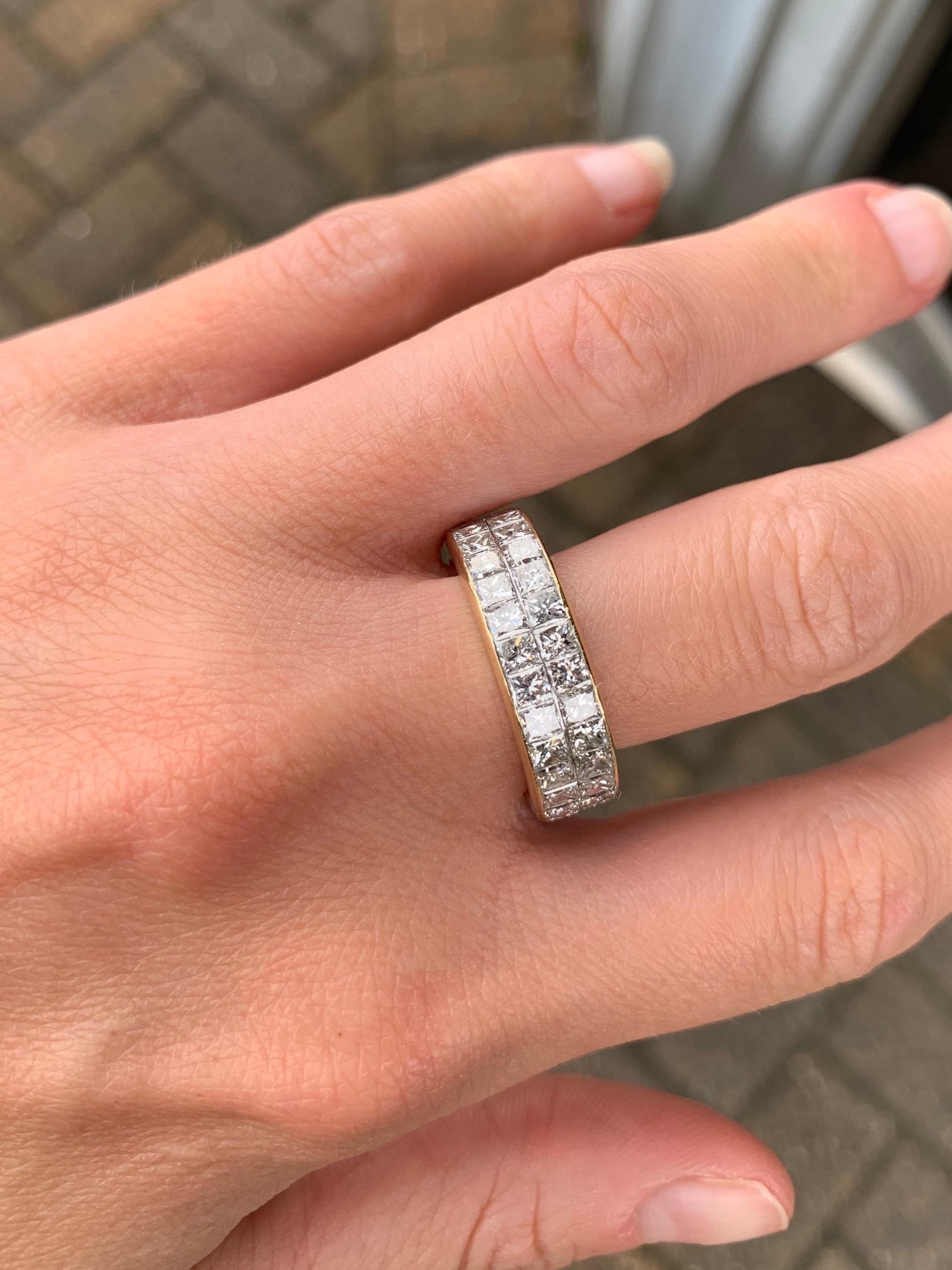 double row diamond eternity band