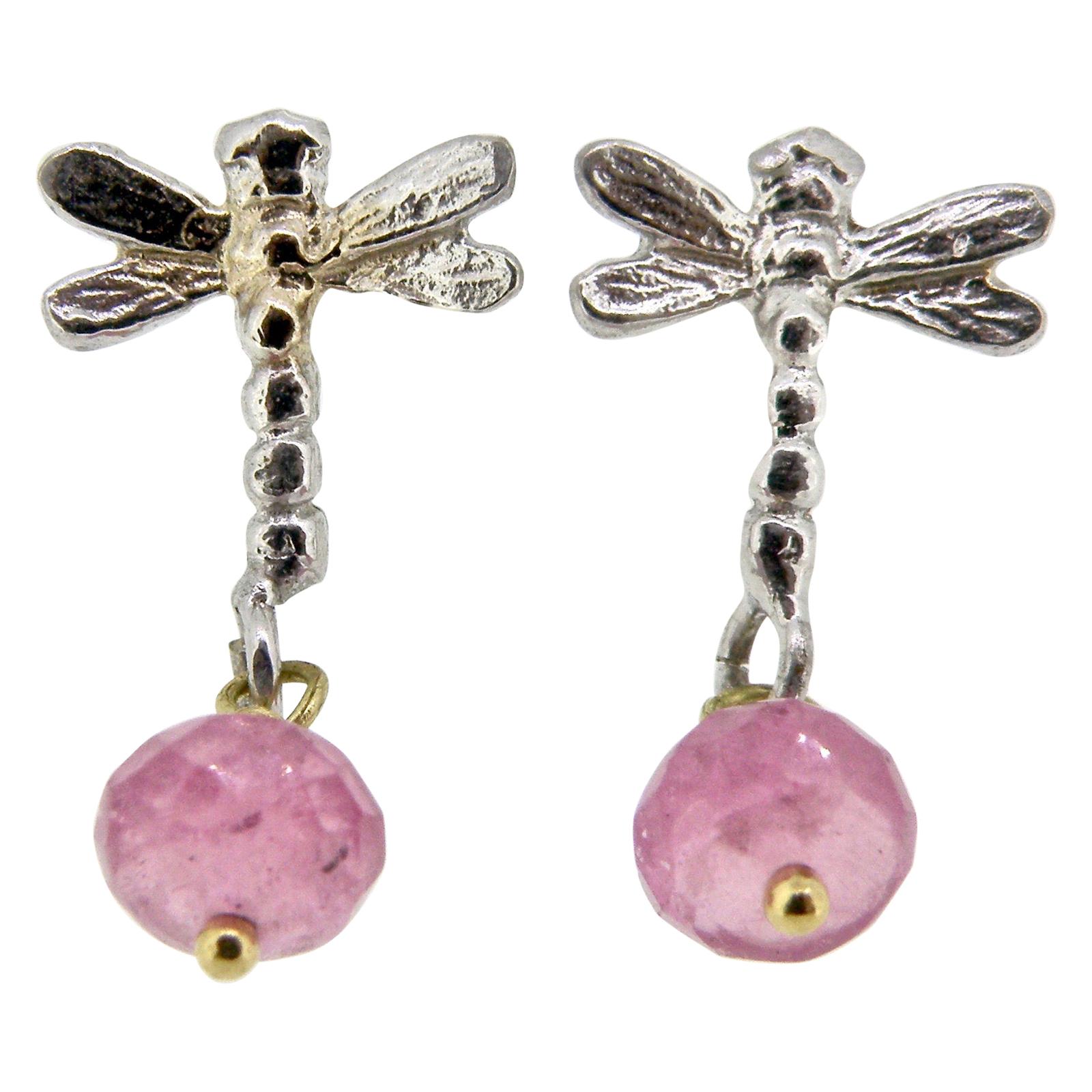 18 Karat Dragonfly Earrings
